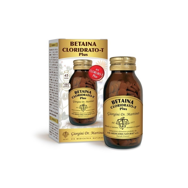 BETAINA CLORIDRATO-T Plus 180 pastiglie (90 g) - Dr. Giorgini