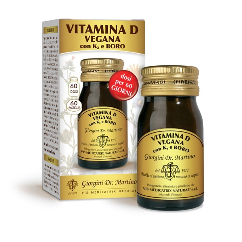 VITAMINA D VEGANA con K2 e BORO 60 pastiglie (30 g) - Dr. Giorgini