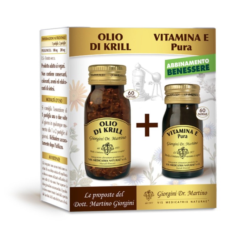 OLIO DI KRILL + VITAMINA E pura (60 Softgel + 60 Pastiglie) - Dr. Giorgini