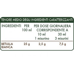 BETULLA BIANCA ESTRATTO INTEGRALE 200 ml Liquido analcoolico - Dr. Giorgini