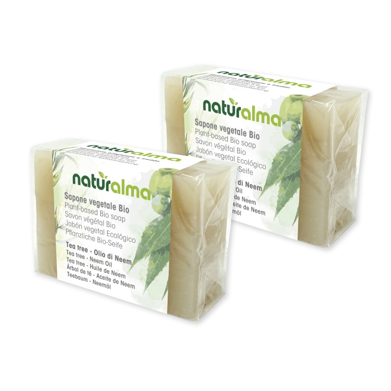 Sapone vegetale al Tea Tree e Olio di Neem BIO (100 g x 2) - Naturalma