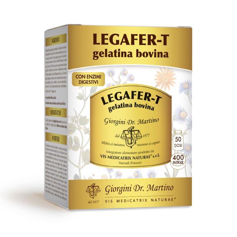 LEGAFER-T Gelatina bovina con enzimi digestivi 400 pastiglie (200 g) - Dr. Giorgini