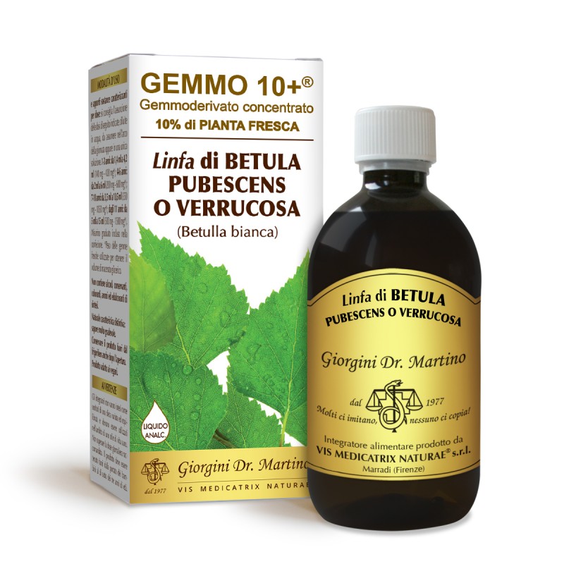 GEMMO 10+ Betulla Bianca Linfa 500 ml Liquido analcoolico - Dr. Giorgini