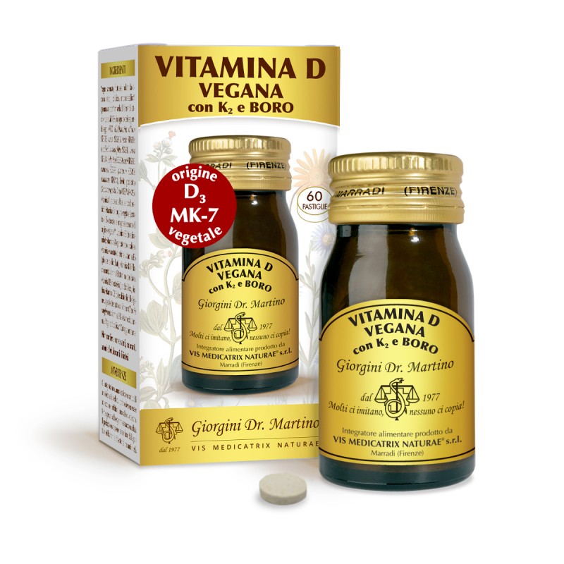 VITAMINA D VEGANA con K2 e BORO 60 pastiglie (30 g) - Dr. Giorgini
