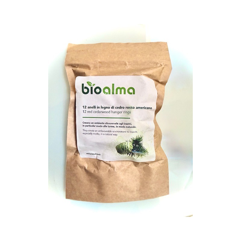 12 ANELLI IN LEGNO DI CEDRO ROSSO AMERICANO Antitarme - Bioalma